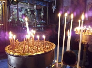 Candles in the Church of the Nativity, Bethlehem